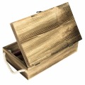 Dark Torched Wood Double Bottle Wine Case