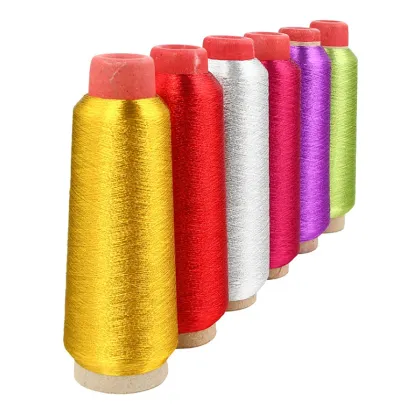 110G Ready-to-Ship Metallic Silver and Gold Zari Threads for Embroidery - Madeira High-Quality Thread Collection