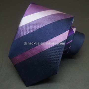 Wholesale stripes silk ties for men in purple