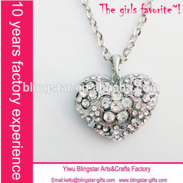 hot selling fashion necklace cheap diamond heart necklace