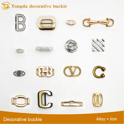 Luxury-Lite Letter-Shaped Zinc Alloy Shoe Buckles