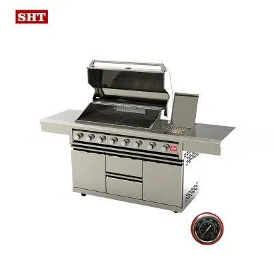 Home Use Stainless Steel LPG Gas Grill with Drawers