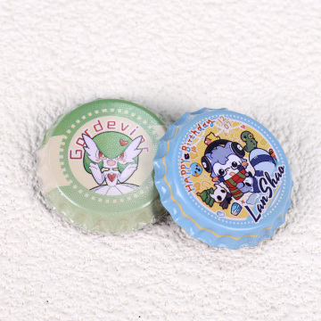 Custom Magnetic Bottle Cap Tin for Refrigerator