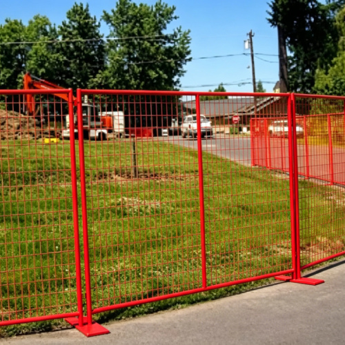 Recinzione da costruzione temporanea verniciata a polvere rossa Canada