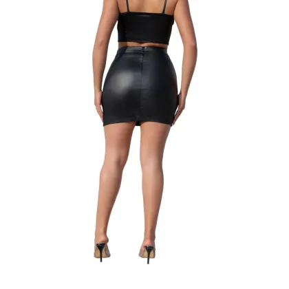 Hot Selling Black PU Leather Skirt - Women's Tight Short Leather Skirt Wholesaler