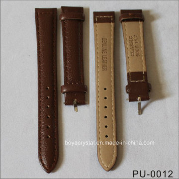 Business PU Leather Watch Strap with Brown Color-PU-0012