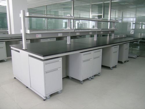 All steel island bench laboratory furniture / dental lab container