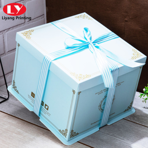 Caja de pastel personalizada de papel grande con ventana transparente