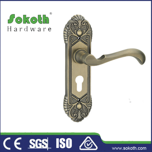 Antique Brass Finish Entry Door Lock Set For European Market, High