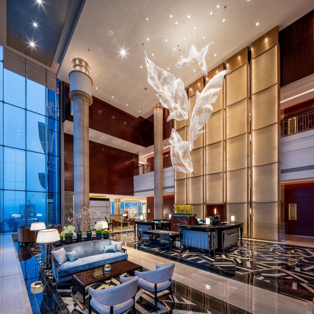فندق Modern Hotel Lobby Art Leaf على شكل ثريا