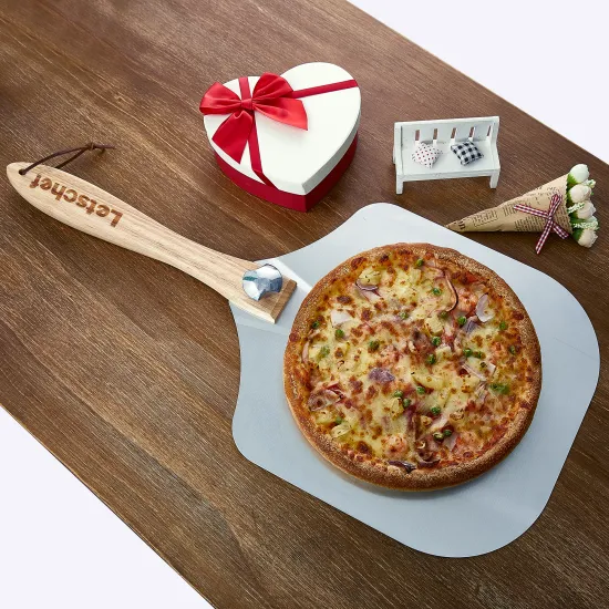 New Product pizza shovel set Handle Removable Pizza Peel And Pizza Cutter