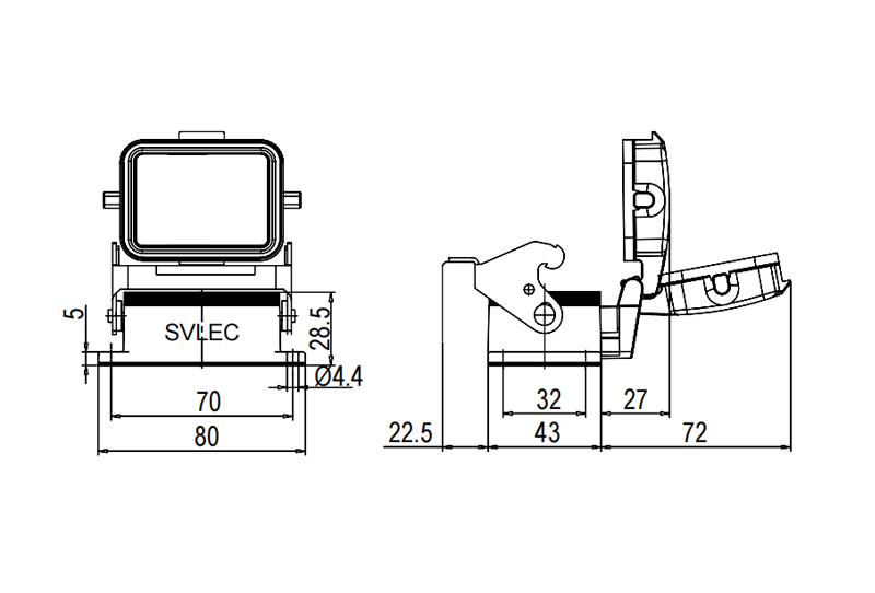 heavy duty connector hoods