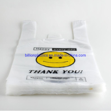 Supermarket Cheap Big Plastic T Shirt Shopping Bags with Custom Logo