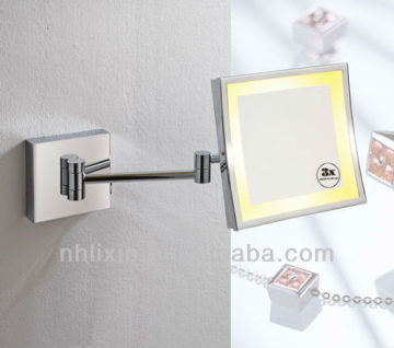 Hotel cosmetic mirror, LED makeup mirror magnifying 3X wall mounted CE UL