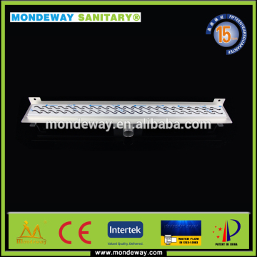100% tested stainless steel shower linear drain with flange brushed chrome