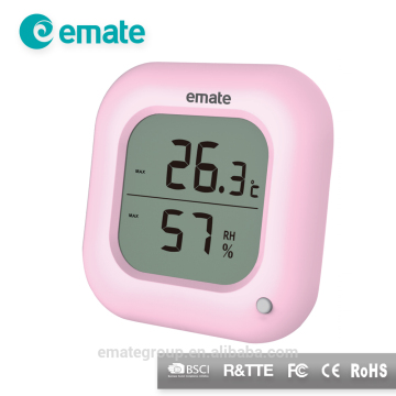 Wall Hanging Thermo-hygrometer with Pink Housing