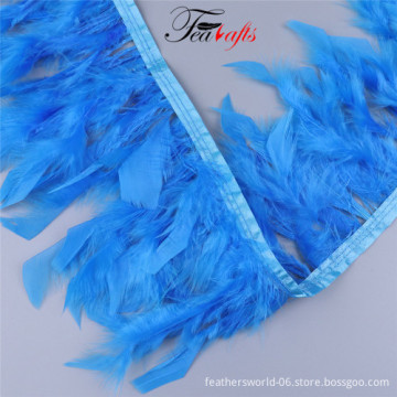 Feather Fabric Material: Discover Lake Blue Chandelle Feather Trim, 10-15cm Feather Fringe for Jewelry, Crafts, and Costumes