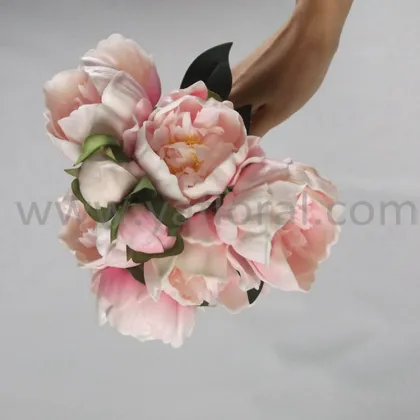 Wholesale artificial real touch peony silk flower wedding peony bouquet
