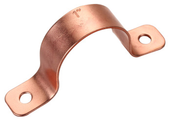 Copper Coated 2-Hole Pipe Strap