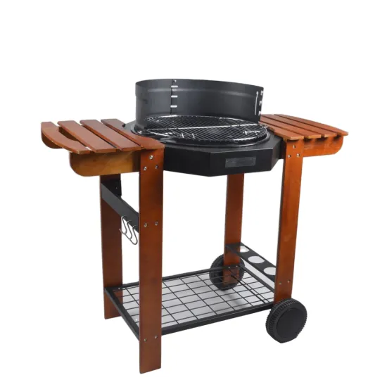 Hot Sales Wooden Two Side Table Portable Charcoal BBQ Grill