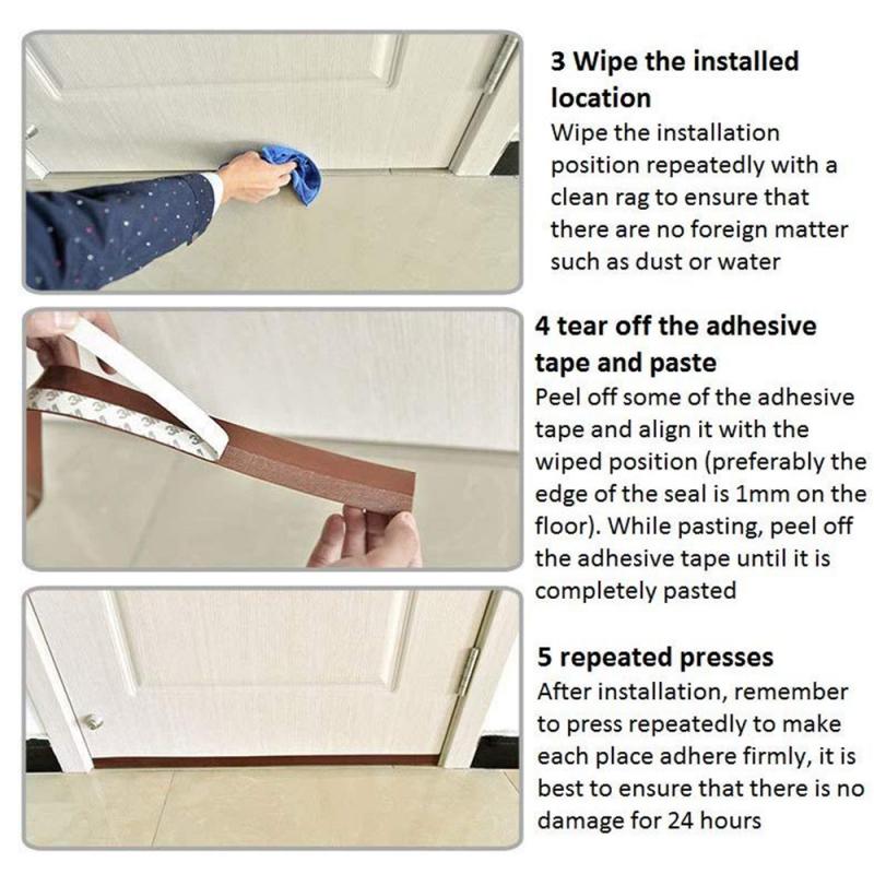 Seal Strip Transparent Windproof Silicone Sealing Strip Bar Door House and Glass Shower Door Seal Strip for Side of Door
