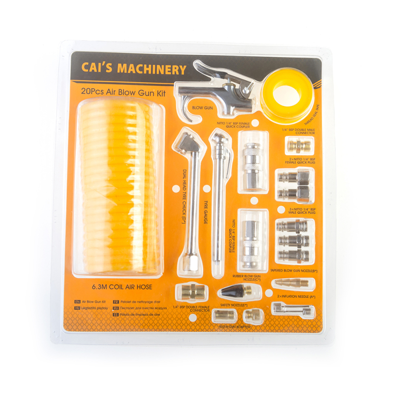 Direct 20-Piece Air Blow Gun Kit: Adjustable Air Flow and Variable Trigger for Precision Cleaning