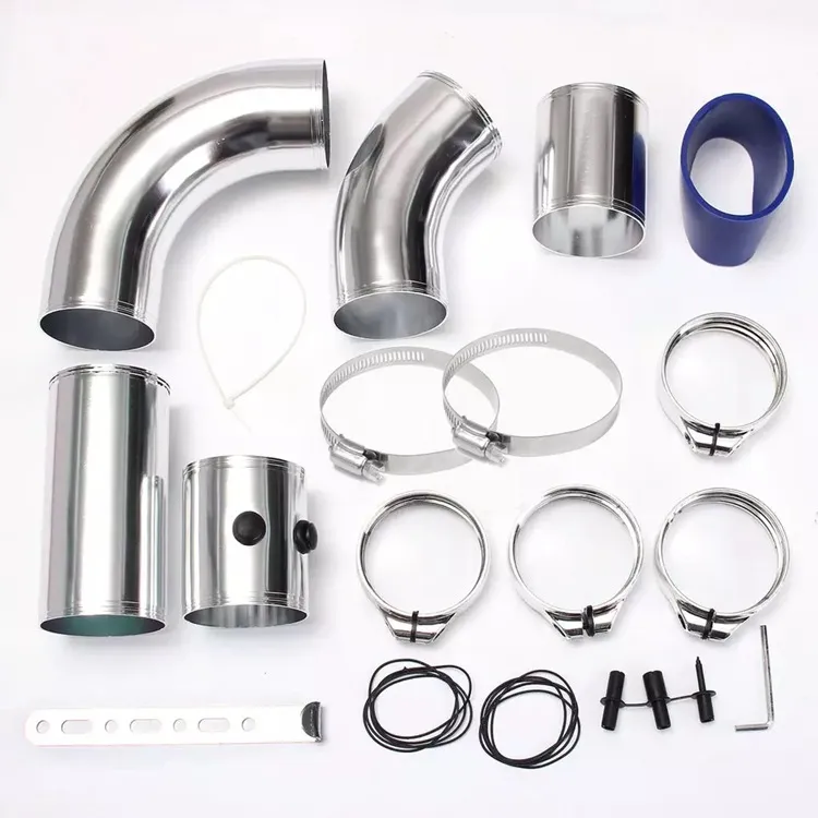 Kit di tubo di aspirazione dell'aria universale in alluminio con tubo di staffa 76mm