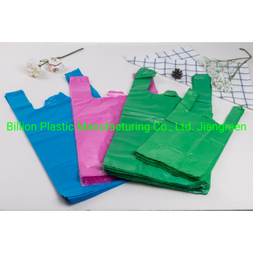 Large Reusable Plastic Vest Shopping Bags