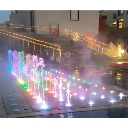 Magic water park dry floor fountain