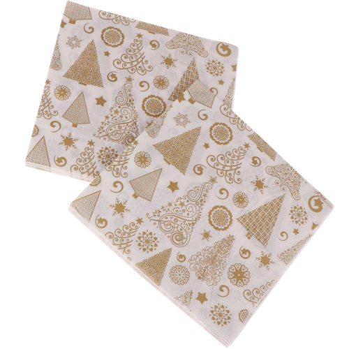 20PCS/set Festival Napkins Cloth Square Christmas Paper Napkin Pocket Handkerchief For Home Xmas Table Decoration
