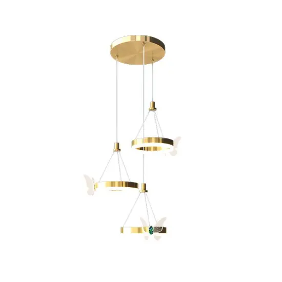 INSHINE Brass Annular Butterfly Shape Pendant Light