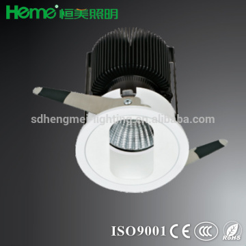 aluminum LED lux round COB 9W/12W/15W 590lm 780lm 980lm LED ceiling recessed mount down light