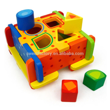 Wooden shape building block set