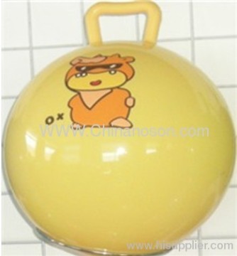 25 Cm Yellow Pvc Ball Knobs With Lovely Animals Pattern 100-120g Inflatable Ball / Pvc Toy Ball 