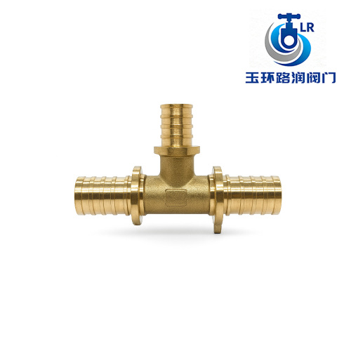 Encaixe de mangueira em T farpado de latão para sistemas de fluidos