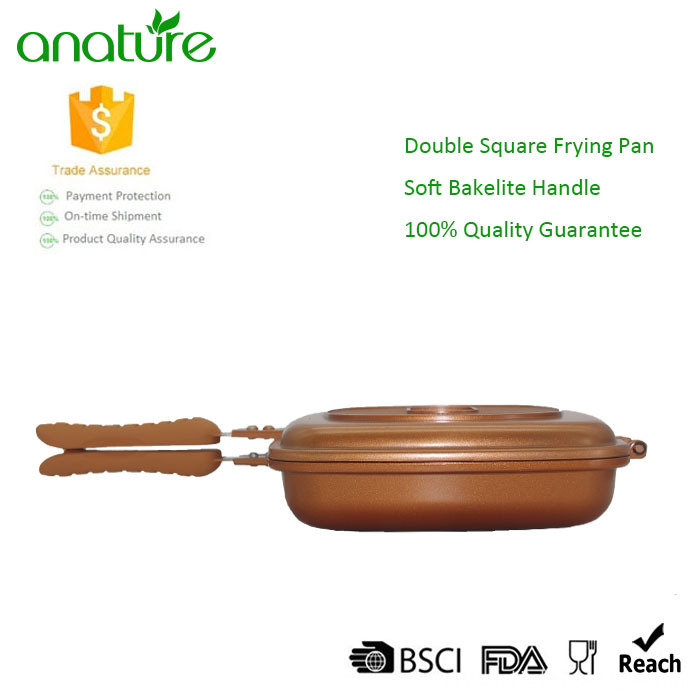 Non Stick PTFE Coating Double Sided Silicone Frying Pan Cookware