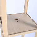 Wooden Stand With Rattan Layer Lamp