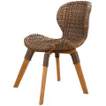 Leisure Wooden table and four leg rattan chair