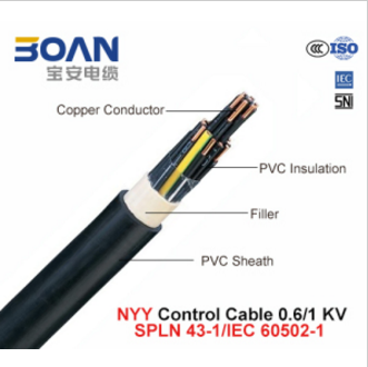 Nyy, Control Cable, 0.6/1 (1.2) Kv, Cu/PVC/PVC (SPLN 43-1/IEC 60502-1)
