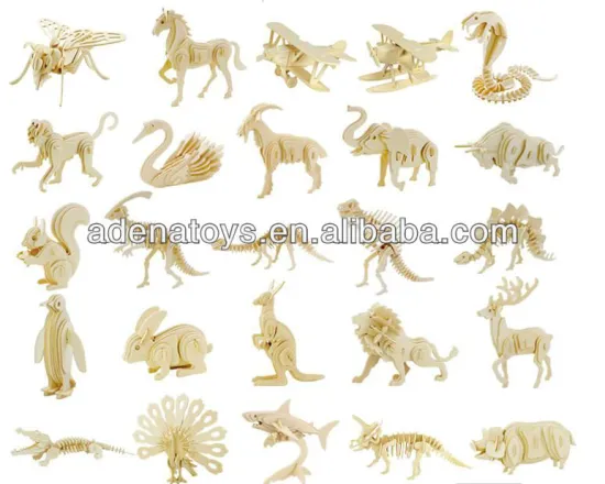 Wooden kids Assembling educational DIY toys 3DModel Puzzle