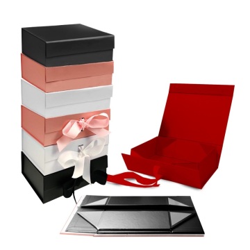 Custom Moq 100pcs Bow Gift Lat Pack Box Christmas Gifts Chocolate Paper Folding Gift Box