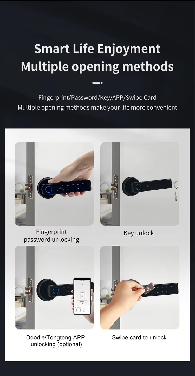 3 Finger print handle door lock