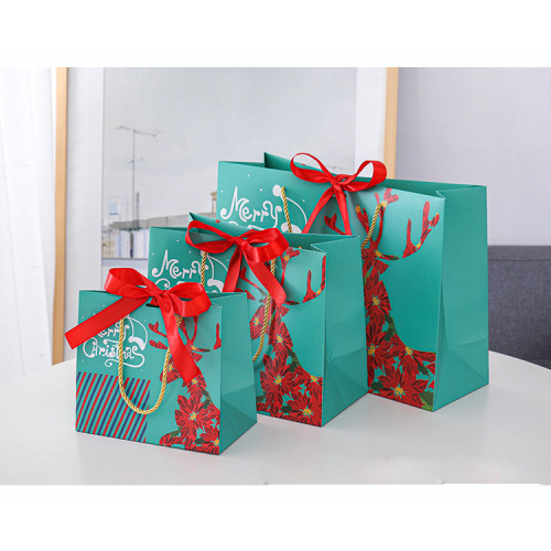 Groothandel kersttassen Candy Packaging papieren tas