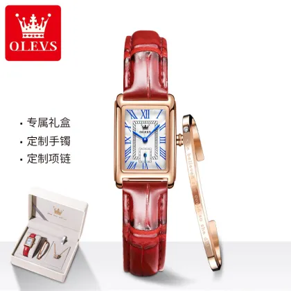 OLEVS 6625 Square Watch: A Stylish Quartz Watch Set for Women with Bracelets - Perfect Gift Idea