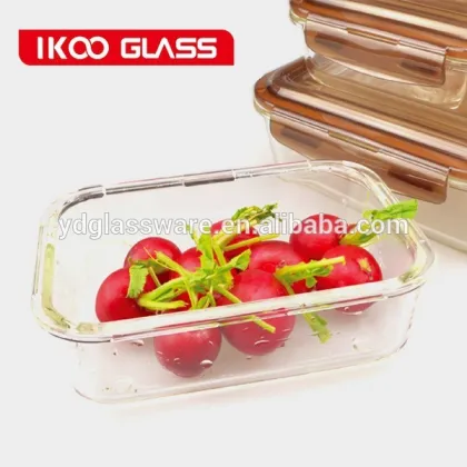 leakproof bento lunch box pyrex glass lock container 4 side locked lunch box
