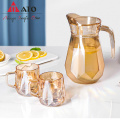 Cold Water Juice Tea Glass Pitcher cups Set