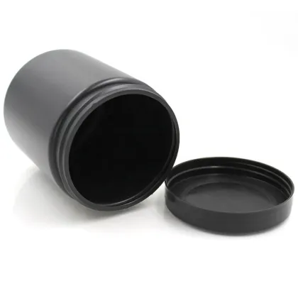 Wholesale Black Body Scrub Plastic Jars 600ml - Wide Mouth Jars for Body Butter
