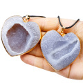 Natural agate crystal tooth original stone heart moon five pointed star Pendant Necklace irregular ore pendant accessories