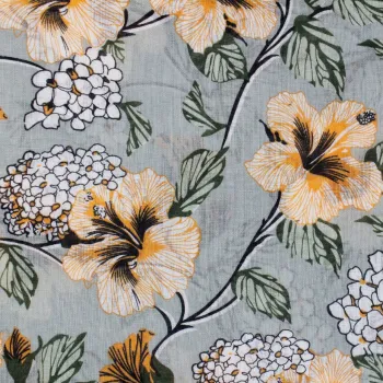 Boho Flower Printed Customizable 100% Linen Home Textile Curtains and Fabrics for Clothing