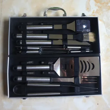 18-Piece Stainless-Steel Barbecue Set with Storage Case